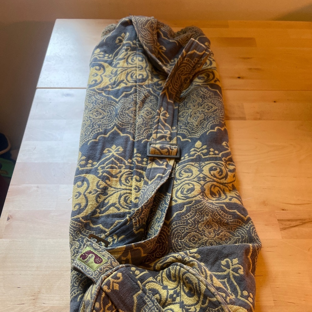 Yellow & Blue Yoga Mat Bag with Strap/Handle And Zipper Pouches Inside and Out